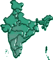 Map of India showing Delhi
